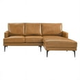 thumbnail image 5 of Modway Evermore Right-Facing Vegan Leather and Metal Sectional Sofa in Tan, 5 of 5