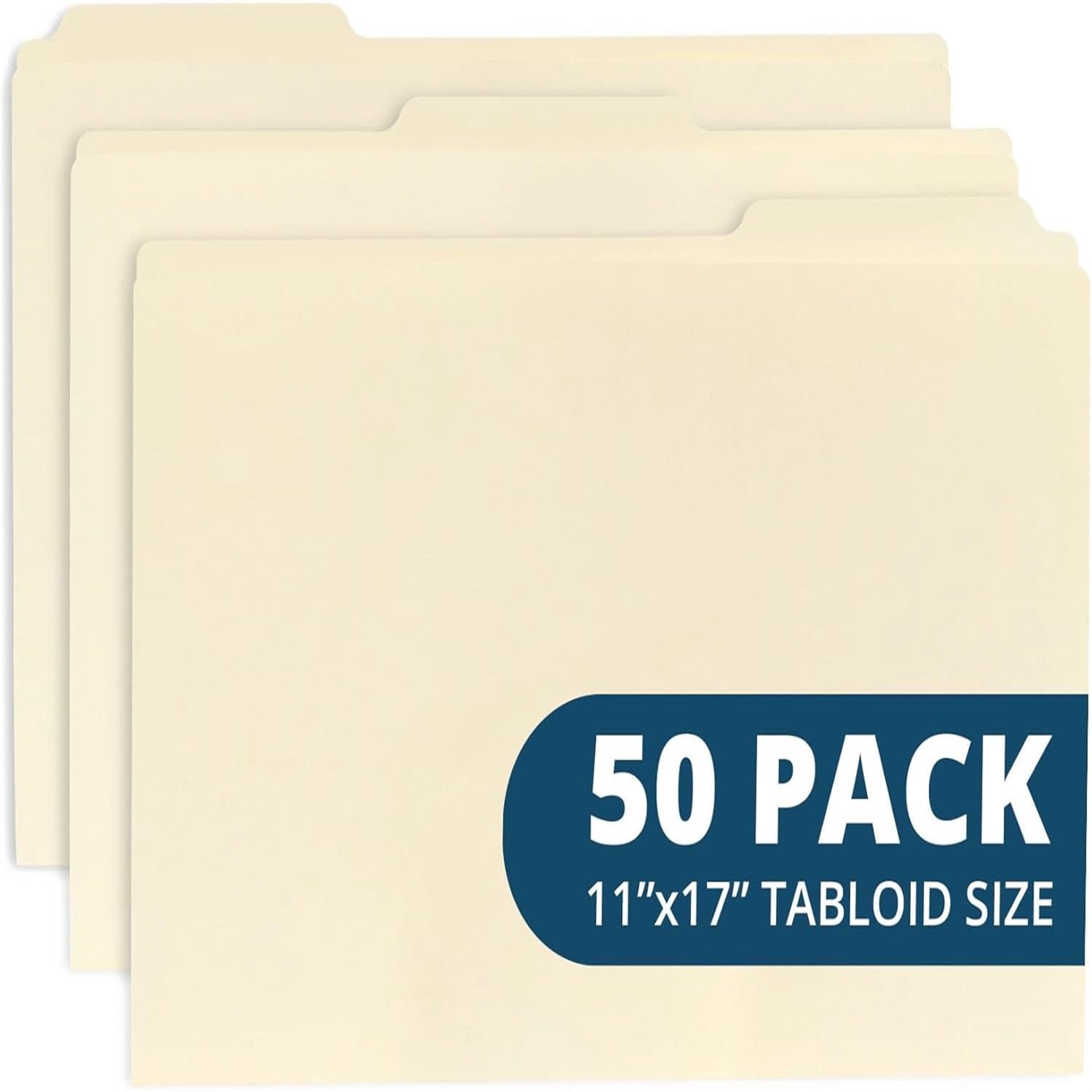 11x17 Folders for Blueprints, Plans, Drawings, and Construction, Manila 11x17 File Folders, Bulk 50 Pack