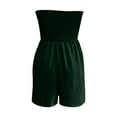thumbnail image 4 of Yuhangmm Womens Rompers for Summer, Plus Size Jumpsuit for Women Casual Summer Strapless Romper with Pockets Solid Color Sleeveless Outfit Comfortable Lightweight Jumpsuit Green2 XL, 4 of 4