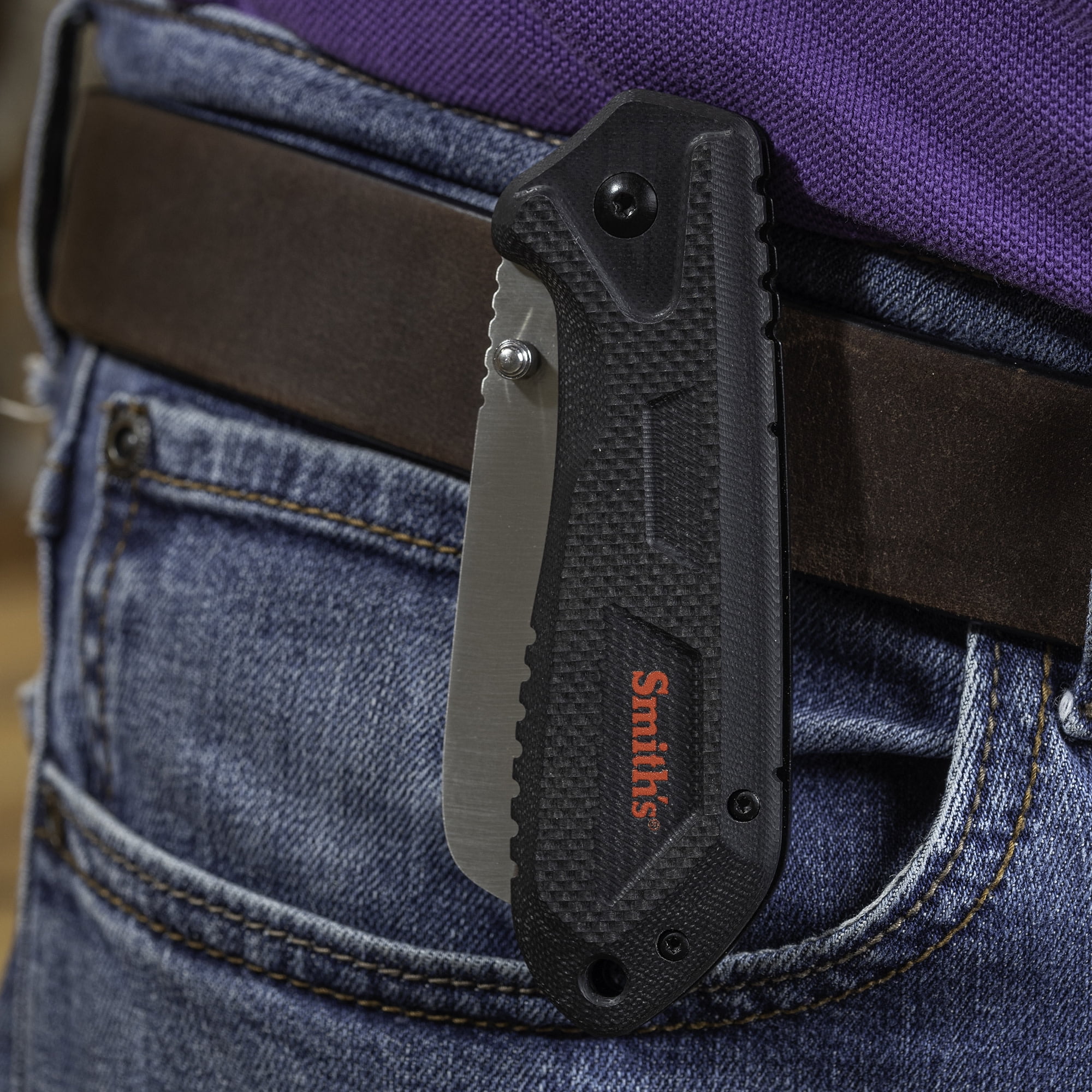 SMITH'S EDGEWORK-SITE 51241 WHARNCLIFFE FOLDING KNIFE BLACK