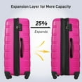 thumbnail image 3 of 20" 24" 28" Hardshell Expandable Luggage Set of 3,Modern Smooth 360° Spinner Wheel Luggage with Side Handles,Expandable Suitcase with Spinner Wheels and TSA Lock,Lightweight Suitcase,Pink, 3 of 7