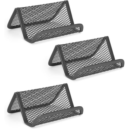 Mr. Pen- Metal Mesh Business Card Holders, 3 Pack, Grey, Business Card Holder for Desk, Metal Business Card Holder Display, Business Card Stand, Desk Business Card Holder Desk Card Holder