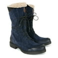 thumbnail image 4 of jsaierl Women's Snow Boots Suede Mid Calf Boots Round Toe Lace-up Plush Thick Knight Boots, 4 of 7