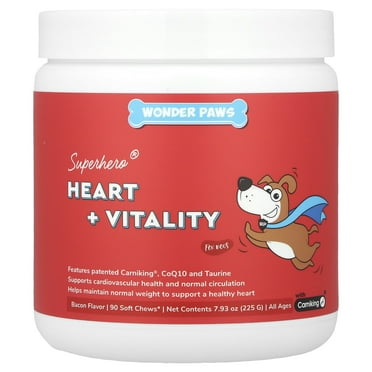Cardio Support for Dogs- Heart, Circulation, Energy Support - L-Carnitine,CoQ10 & Taurine -90 Chews