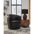 thumbnail image 2 of Bowery Hill Leather Upholstery Contemporary Black Swivel Chair, 2 of 6