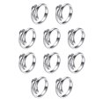 thumbnail image 1 of Jumpingount Anillo Metal Anillo Abierto Ajustable Mujer Mano Anillo Aleación Oro Plata Mano Joyería para Fiesta Regalo, Plata plata 10piezas, 1 of 6