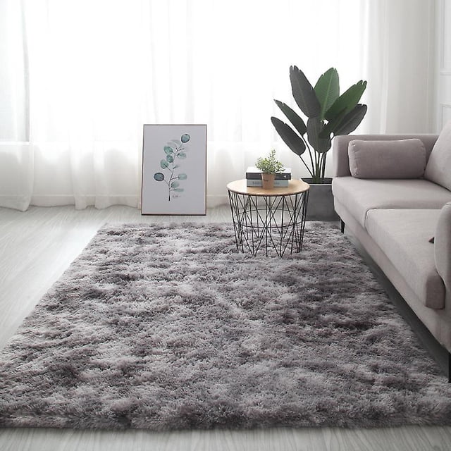 Soft and Plush Living Room Rug - Modern Style Stain-Resistant Bedroom Rug Size: 60 * 140 cm, Color: Dark Gray
