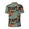 thumbnail image 3 of Xecao Rich Fish for Mens' Casual Short Sleeve Button-Down Polo Shirts for a Classic Golf Look, 3 of 9
