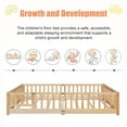 thumbnail image 6 of Bellemave Queen Size Floor Beds,Wood Montessori Bed with Fence Railings & Support Slats,No Box Spring Needed,Natural, 6 of 9