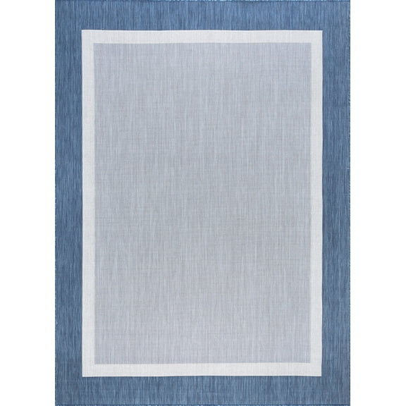 Tayse Eco Area Rug ECO1202 Transitional Blue Banded Rows 8' 9" x 12' 2" Rectangle