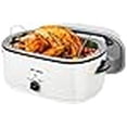 thumbnail image 3 of 26 Quart Electric Roaster Oven with Visible & Self-Basting Lid, Large Turkey Roaster with Defrost Warm Function, Adjustable Temperature, Removable Pan Rack, Stainless Steel, White, 3 of 4