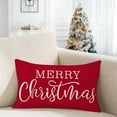 thumbnail image 5 of AUQ 2026 New Red Christmas Lumbar Pillow Cover 12X20 Inches for Christmas Decorations Merry Christmas Throw Pillow Covers Winter Holiday Cushion Case Decoration for Sofa Couch, 5 of 6