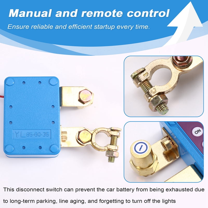 12V/24V 240A Remote Control Battery Disconnect Switch, Automatic Power Off Switch for Car Boat Battery Power-Off Switch