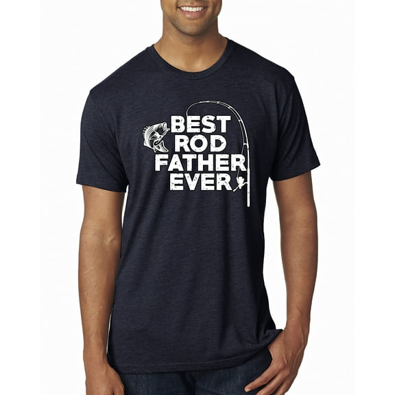 Wild Bobby, Best Rod Father Ever, Father's Day, Men Premium Tri Blend Tee, Vintage Navy, Small