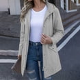 thumbnail image 4 of Mifsaly Womens Windbreaker Jacket Lightweight Windproof Hooded Full Zip Trench Coat Outdoor Hiking Camping Travel Outerwear with Adjustable Drawstring and Pockets Gray,L, 4 of 9