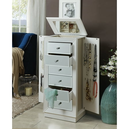 Talor White Finish Jewelry Armoire