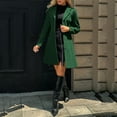 thumbnail image 4 of Dasayo Trench Women Coat Peacoat Green Dressy Collared Business Casual Coats Jacket Women XL, 4 of 9