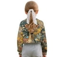 thumbnail image 4 of Xoenoiee Deer Butterfly Daisy Print Girl's Crop Tops Graphic Long Sleeve Crewneck Sweatshirts Drop Shoulder Cute Pullover Tops T Shirt, 11-12 Years, 4 of 7