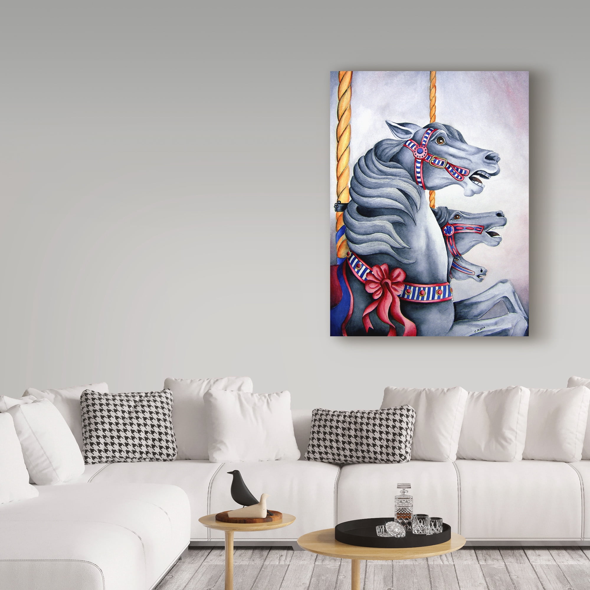 Trademark Fine Art 'Carousel Horses' Canvas Art by Carol J Rupp