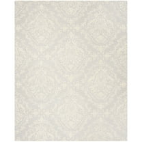 SAFAVIEH Blossom Kestrel Geometric Wool Area Rug, Light Grey/Ivory, 6' x 9'