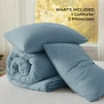 thumbnail image 6 of U by Bedsure 3 Pieces King Comforter Bedding Set, Grey Blue Comforter Set for All Seasons, 1 Lightweight Prewashed Comforter and 2 Pillowcases, King, Grey Blue, 6 of 7