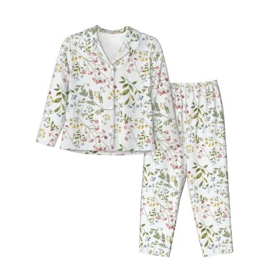 Naloa Aerial Flora Pajamas for Women Set, Womens Pajama Sets, Lounge Sets for Women, 2pjs for Women-Small