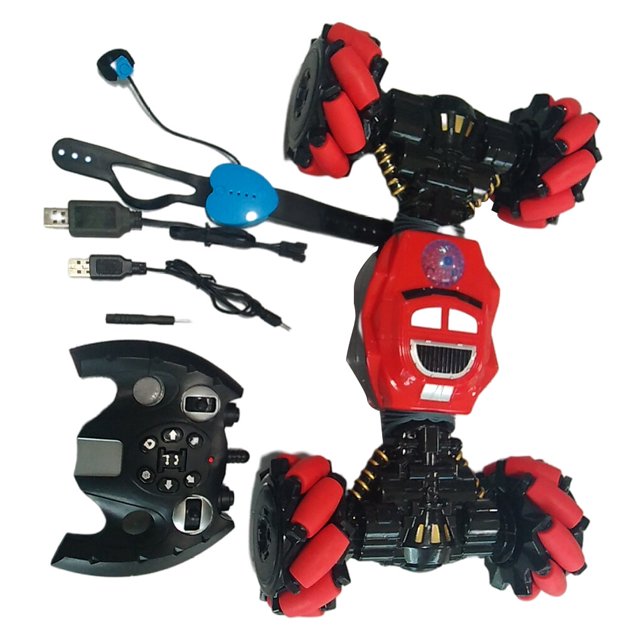 Maoww Remote Control Car Gesture Induction RC Twist Off-Road Vehicle Light Music Climbing Toy, Red