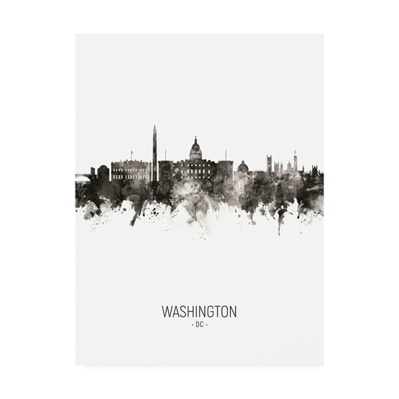 Trademark Fine Art 'Washington DC Skyline Portrait II' Canvas Art by Michael Tompsett