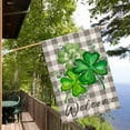 thumbnail image 2 of Welcome St. Patrick''s Day House Flag Double-Sided Lucky Clover Green Shamrocks Leaves Grey Buffalo Plaid Checkered Yard Flags Spring Farmhouse Outdoor Decoration for St. Patrick''s Day, 2 of 6