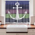 thumbnail image 2 of Ambesonne Anchor Kitchen Curtains, Nautical Style Marine Art, 55"x30", Green Eggplant, 2 of 3
