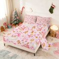 thumbnail image 2 of Manfei Glam Queen Sheets Santa Queen Sheet Sets, Maroon Cream 4pcs (1 Flat Sheet, 1 Fitted Sheet and 2 Pillowcases), 2 of 6