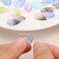 thumbnail image 4 of Leaf Beads, 50Pcs Crystal Leaf Beads Translucent Czech Glass Beads Spacer Bead for Jewelry Making , Plated Blue, 4 of 7