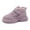 Purple, variant on FAOWME Child Winter Solid Color Warm And Suede Casual Snow Boots Shoes Comfortable Non- Boots Khaki 9-9.5 Years