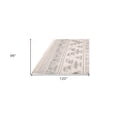 thumbnail image 5 of 8' X 10' Ivory Gray And Blue Wool Geometric Dhurrie Flatweave Handmade Area Rug With Fringe, 5 of 5