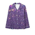 thumbnail image 5 of successthop Button Down Pajamas Women Bling Print Long Sleeve Lapel Sleepwear and Pj Pant Print Nightwear with Pockets, 5 of 7