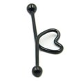 thumbnail image 5 of Jiaroswwei 1Pc Unisex Stainless Steel Heart Shaped Cartilage Piercing Industrial Barbell, 5 of 7