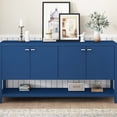 thumbnail image 2 of Three-level Shelving Console Table In Navy Blue For Versatile Storage U-style With Compartments A Neat Entryway, 2 of 6