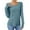 Blue #712, variant on Bovemsi Women's Long Sleeve Tops Solid Color Round Neck Button Sleeved Loose T Shirt Long Sleeve Blouse