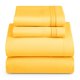 thumbnail image 1 of Hearth & Harbor RV - Sábanas cortas tamaño Queen - Juego de sábanas de 4 piezas, sábanas de lujo de hotel con doble cepillado - Sábanas y fundas de almohada extra suaves, color amarillo, 1 of 1