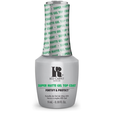 Red Carpet Manicure Super Matte Top Coat – Matte Gel Nail Top Coat, Vitamin A & Biotin Infused for Long-Lasting, Quick Dry, Perfect for Professional & At-Home Use, 0.3 Fl Oz.