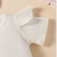 thumbnail image 5 of Dooleck Ribbed Baby Clothes Infant Ruffle Bodysuit Floral Jogger Outfit 4PCS Set, 5 of 8