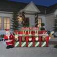 thumbnail image 2 of Gemmy Christmas Airblown Inflatable Santa Reindeer Stable Giant, 4.5 ft Tall, Multicolored, 2 of 2