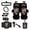 Black - Skeleton Rose, variant on LedBack Skull Spider Web Print Car Seat Covers Front and Back Full Set with Steering Wheel Cover Armrest Pad Safety Belt Pads Rearview Mirror Cover, Universal Fit Sedan SUV Truck Van