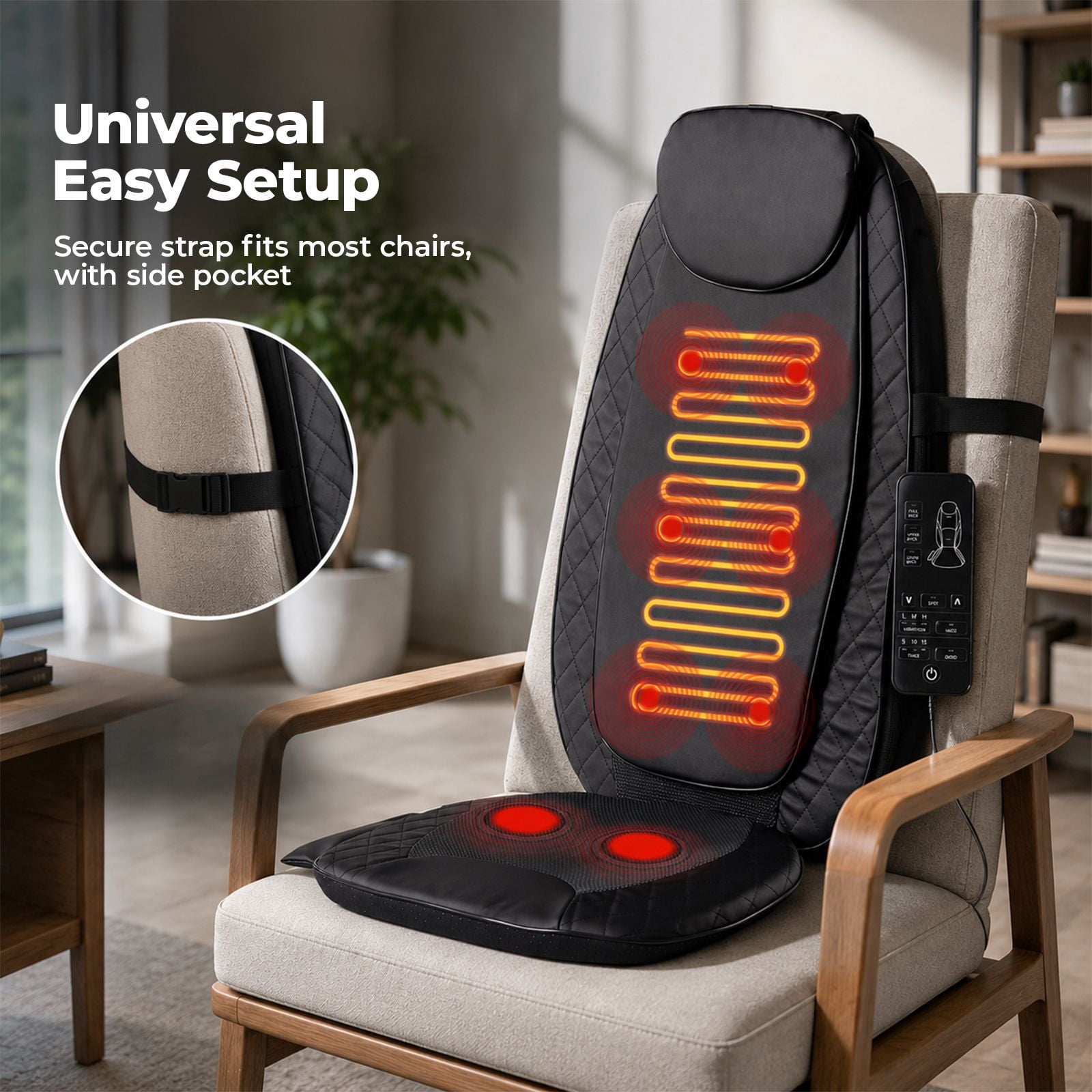 Alvantor Back Massagers with Heat, Gifts for Men, Women, Electric Deep Tissue Kneading Full Body Massage Chair for Back Pain, Home, Office Use