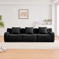 thumbnail image 2 of Boneless Sofa,3 Seat High-Quality Teddy Fabric,Anti-Slip Design,No Assembly Curved Armrests Streamlined,32D High Density Sponge For Living Rooms Bedrooms Reading Nook,Black, 2 of 27