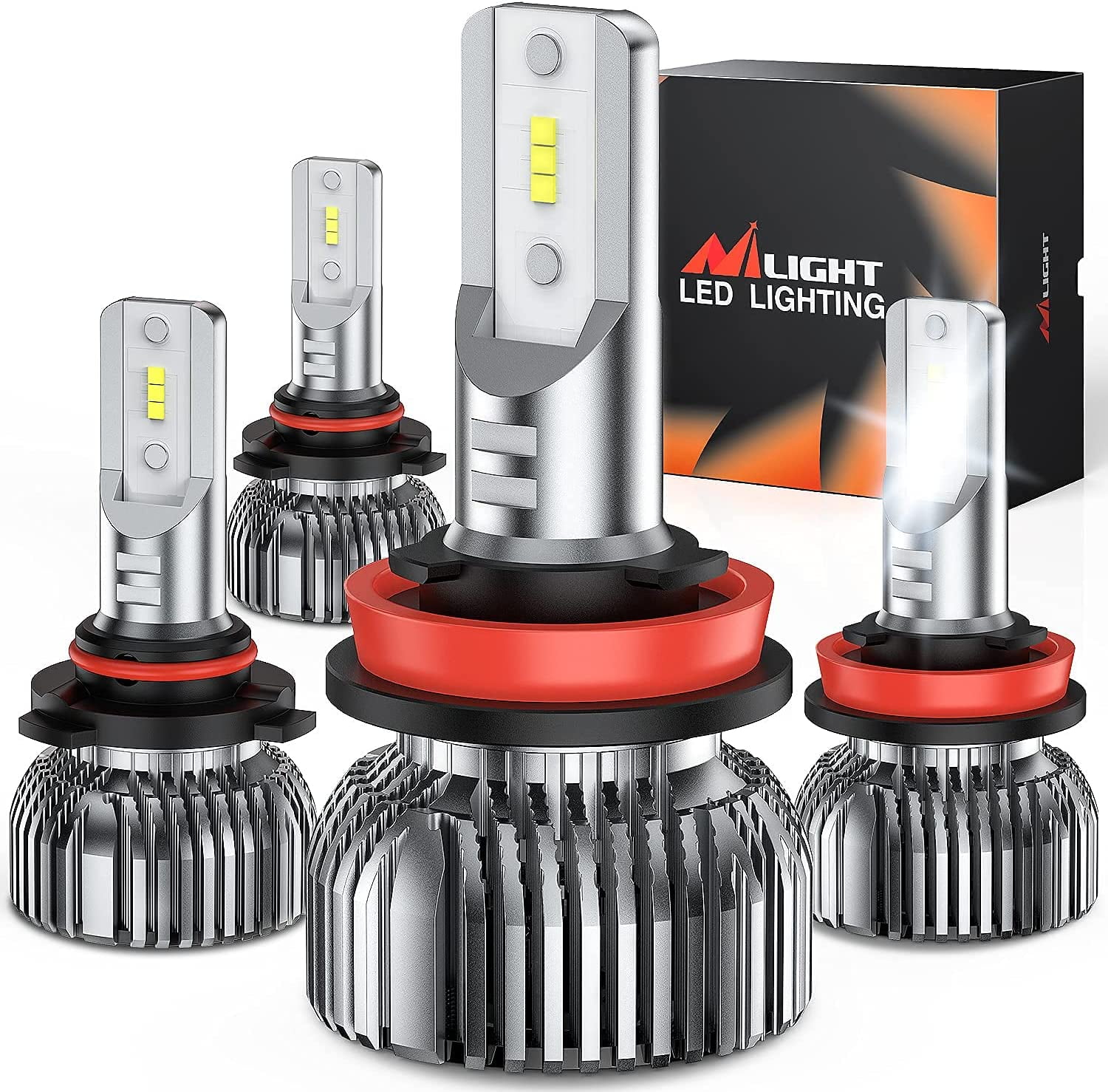 SEALIGHT 9005 LED Headlight Bulbs Mini Size 6000K 50W HB3 High Beam Fog Lights with Fan IP67 Waterproof