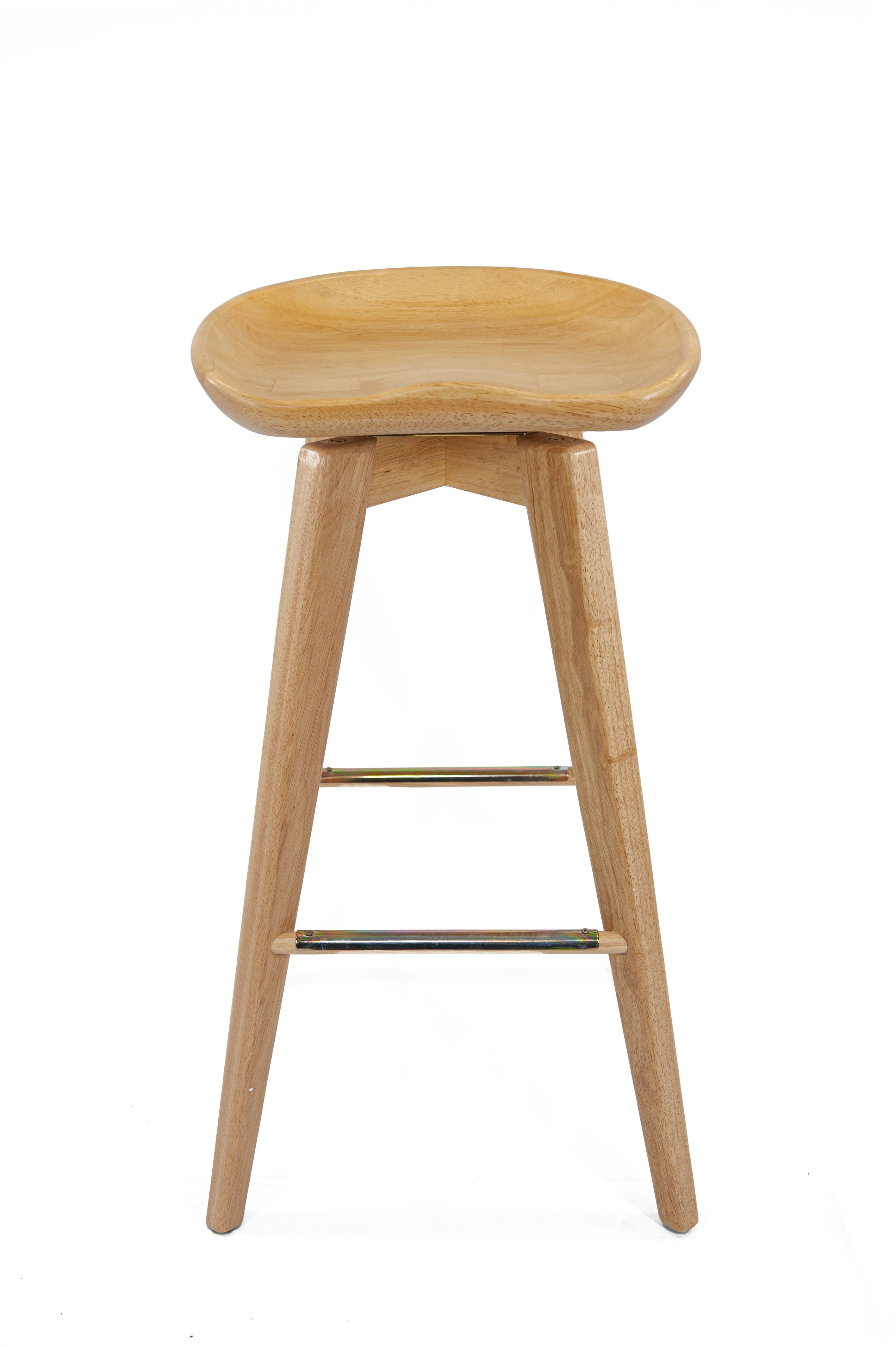 Boraam Bali 29" Backless Swivel Wood Bar Stool, Natural Finish