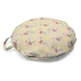 thumbnail image 1 of Flamingo Round Floor Cushion with Handle, Tropical Animal and Fruit Slices Print in Pastel Colors Illustration, Pillow for Living Room & Dorms, 18" Round, Champagne and Multicolor, by Ambesonne, 1 of 4