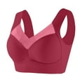 thumbnail image 2 of Qwertyu Plus Size Bras for Women Full Cup Seamless Push Up Shaping Wire Free Everyday Bra Deep Red 48, 2 of 6