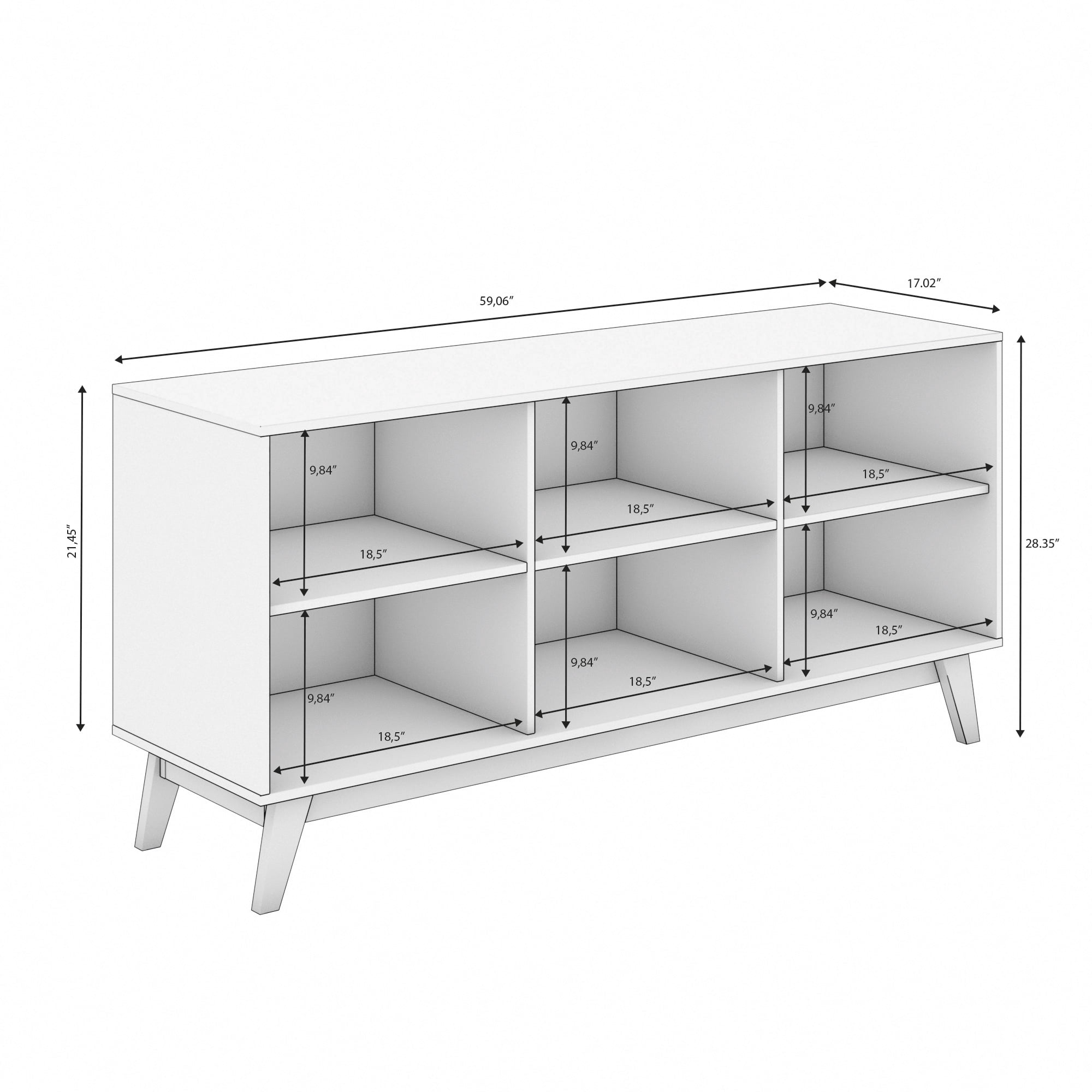 Kappesberg Venice Metro Brown/Black 59"W Sideboard with 3 Doors and Shelves
